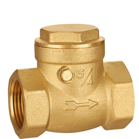 Water Saver DN20 Check Valve, 232PSI Thread Brass Swing Check Valve for Air Compressor