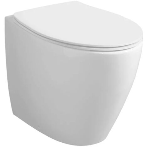 Water singolo filomuro a terra Rimless Simas LFT in ceramica bianco lucido