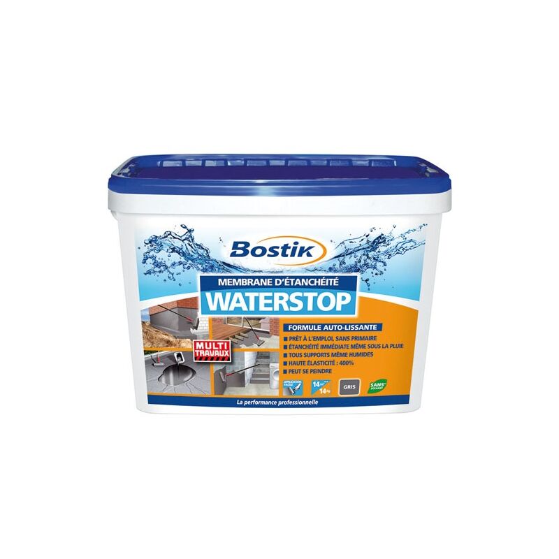 Bostik - Waterstop revêtement d'étanchéité seau 14kg gris