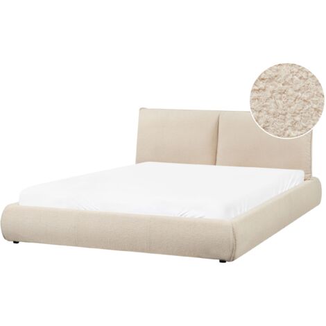 Waterbed Boucle VINAY 160 x 200 cm (EU King Size) Light Beige