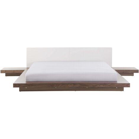 Waterbed Faux Leather ZEN 180 x 200 cm (EU Super King) Brown Ash Wood
