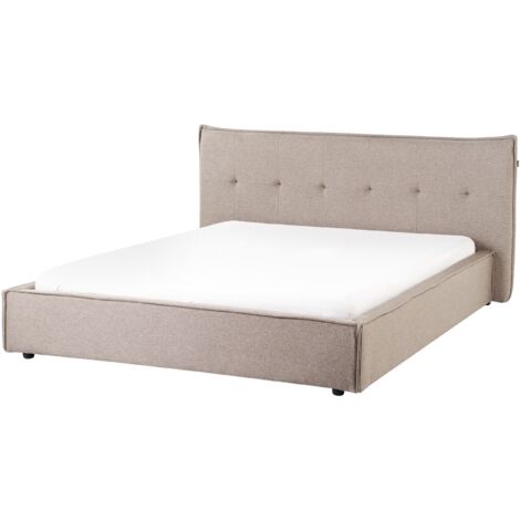 Waterbed Faux Linen LESTRE 160 x 200 cm (EU King Size) Taupe
