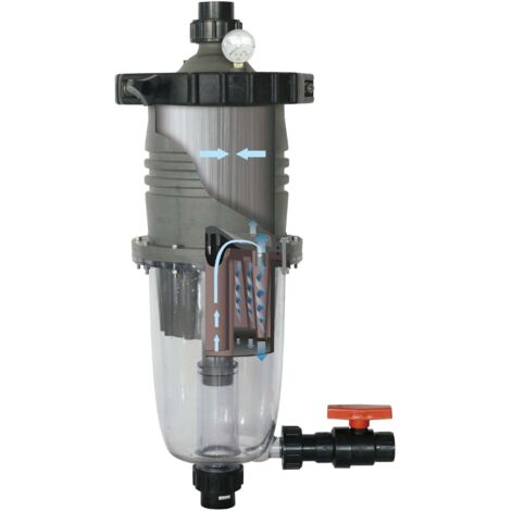 Waterco MultiCyclone 16 Plus Filtre piscine - Préfiltration centrifuge + cartouche - Jusqu’à 80 m³ - Débit 13,5 m³/h - Ø63 mm