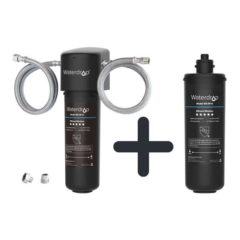 10UA Système de filtration d'eau sous évier avec WD-RF10, 30.000 litres Grande capacité de filtration d'eau potable, nsf/ansi 42 - Waterdrop