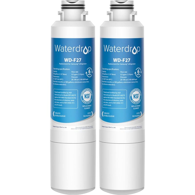 Waterdrop 2X DA29-00020B Filtre à Eau du Réfrigérateur, Compatible avec Samsung® DA29-00020B, HAF-CIN EXP, DA29-00020A, DA29-00019A, DA97-08006,