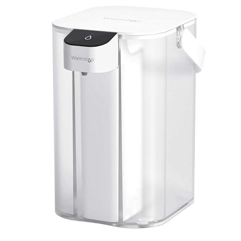 Carafe Filtrante Èlectrique Instantanée 3,5 l, Filtre à Eau de 3 Mois, Système d'Eau Potable Extérieur, Réduit le Calcaire, le Chlore, le Plomb, le