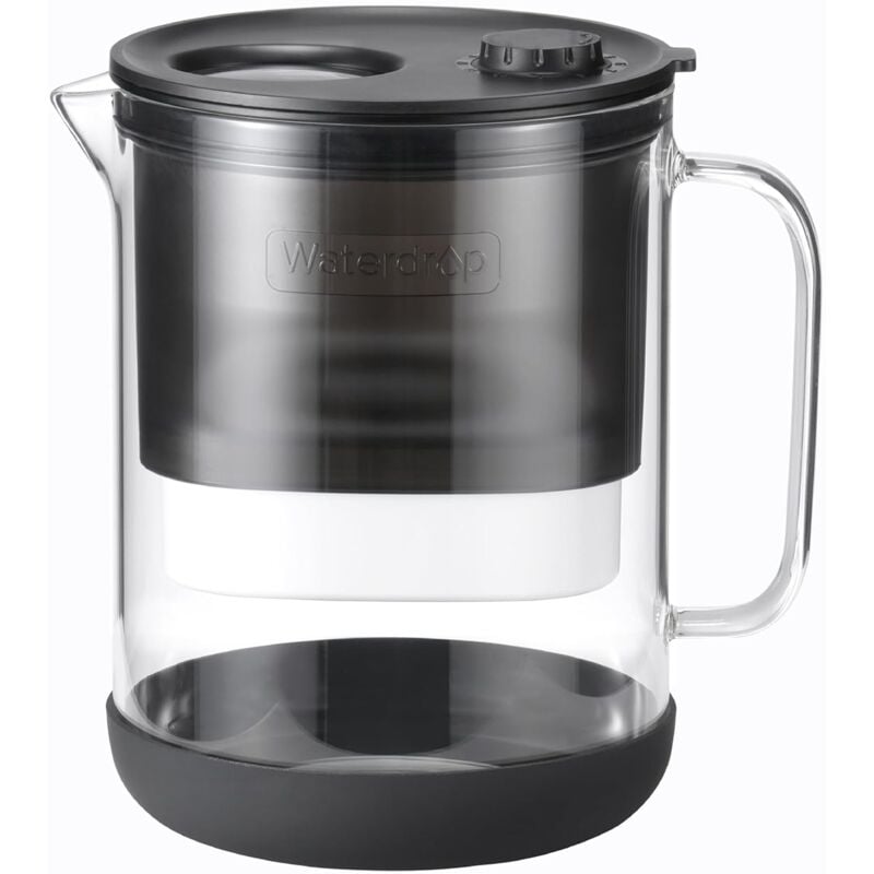 Carafe filtrante en verre de 1,5 l avec filtre de 3 mois, certifié nsf 53&42&372, réduit les pfoa/spfos, chlore, cadmium, cuivre, mercure, WD-PT-72W