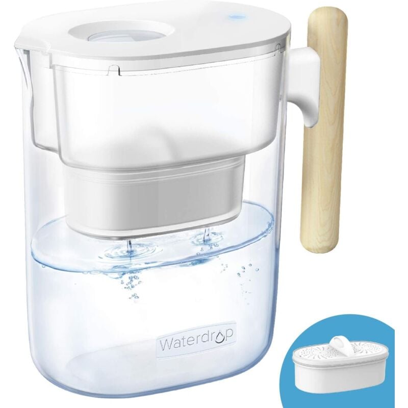 Chubby Jug Filtre de Purification d'eau avec un Filtre de 3 mois, 3,5 l, réduit le fluorure, le Chlore et Autres, Certificat nsf, Sans bpa, Clair