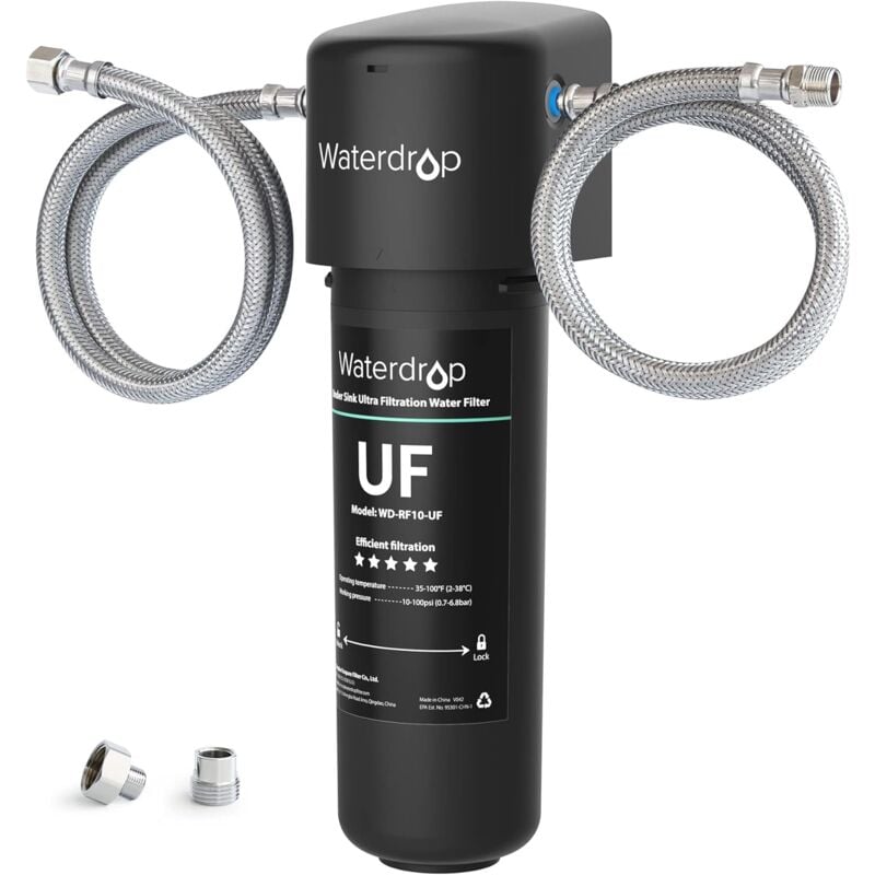 Waterdrop - Filtre à eau 10UA-UF 0,01 μm ultra filtration sous évier, réduit le plomb, le chlore, le mauvais goût et les odeurs, 30000 Liters,