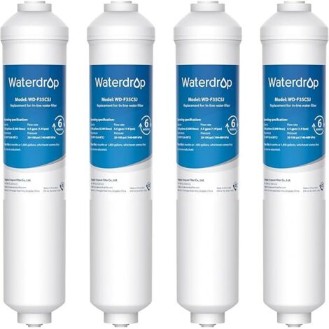 Waterdrop Filtre à Eau Remplacement pour Samsung® DA29-10105J, HAFEX/EXP, DA2010CB, DA99-02131B, LG® Filtre à Eau en Ligne (4 Pack)