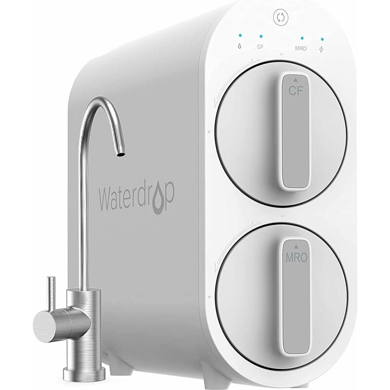 G2 ro Système de Filtration d'eau par Osmose Inverse, Sans Réservoir, 1514 Litres de Débit Rapide Quotidien, tds Réduit, 1: 1 Pur à Drainer,