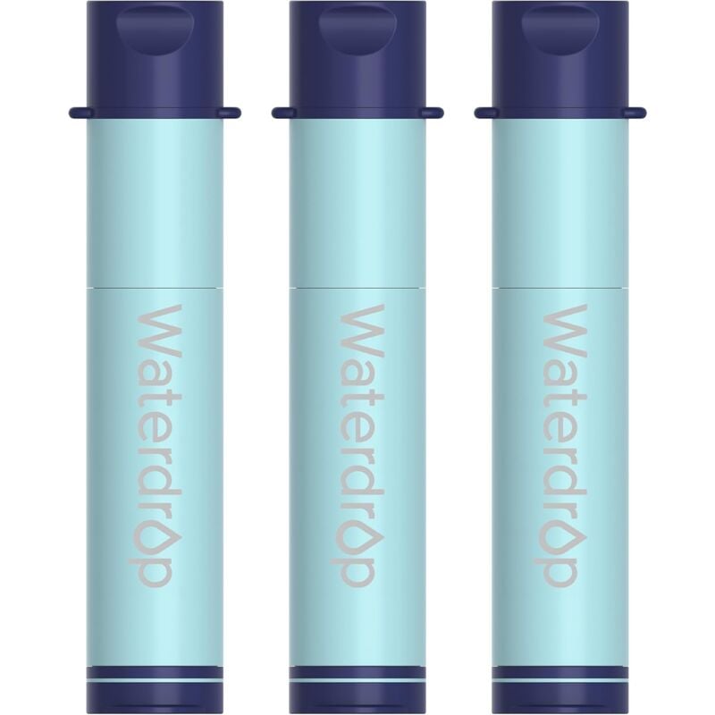 Waterdrop Paille de Filtre à Eau pour La Randonnée, Système de Filtration de Camping Portable, Purificateur d'Eau Potable pour Sac à dos de Voyage