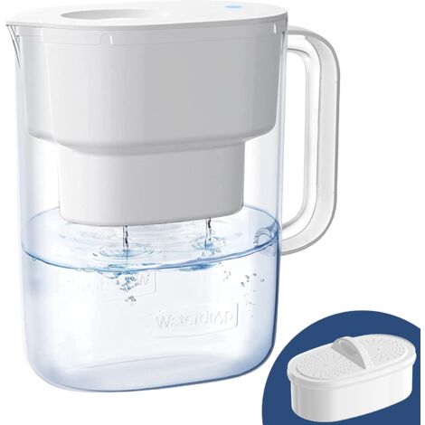 Waterdrop Pichet à filtre à eau lucide longue durée de 775 litres, certifié NSF, durée de vie 5 fois, réduit les PFAS, PFOA/PFOS, chlore, sans BPA, blanc