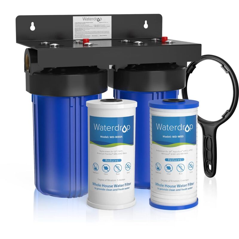 Waterdrop - Système de Filtration d'Eau pour Toute la Maison, avec Filtre à Charbon et Sédiment, Filtration en 5 Étapes, Réduction du Plomb, Chlore,