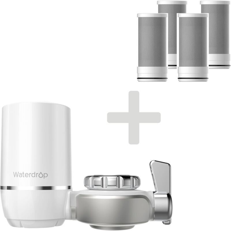 Waterdrop - WD-FC-01 Filtre à Eau pour Robinet, Filtration acf, Purificateur d'Eau de Cuisine, Réduit 94,42% du Chlore, du Goût et de l'Odeur,