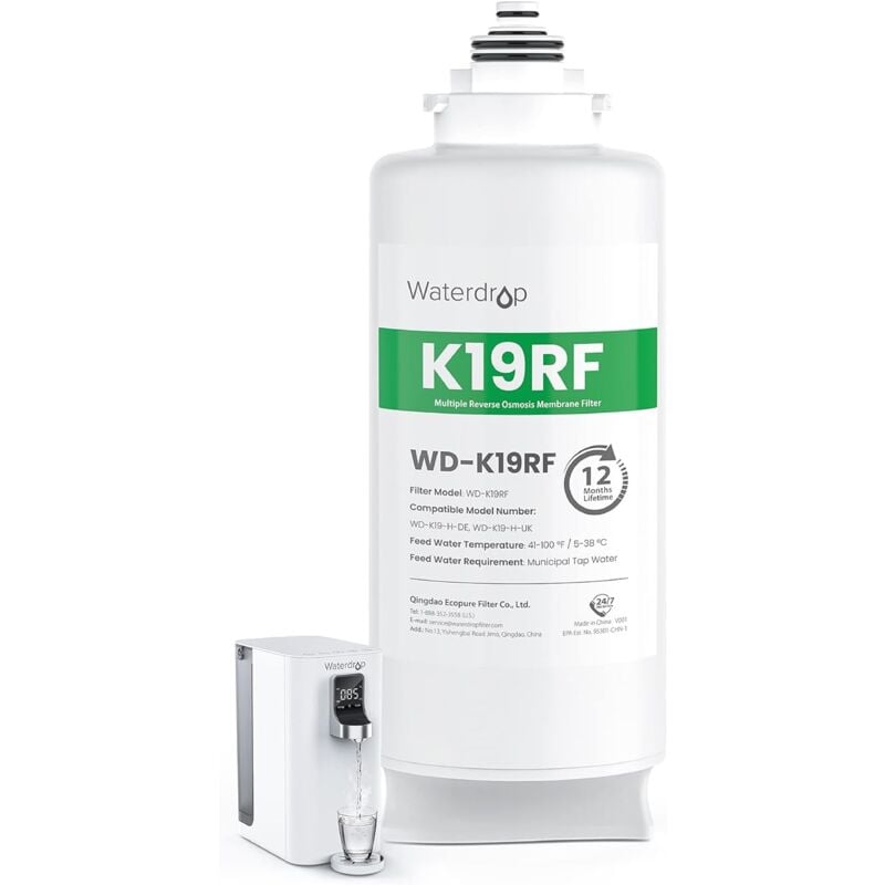 WD-K19RF Filtre ro de Rechange pour Distributeurs d'Eau Chaude de Comptoir WD-K19-H - Waterdrop