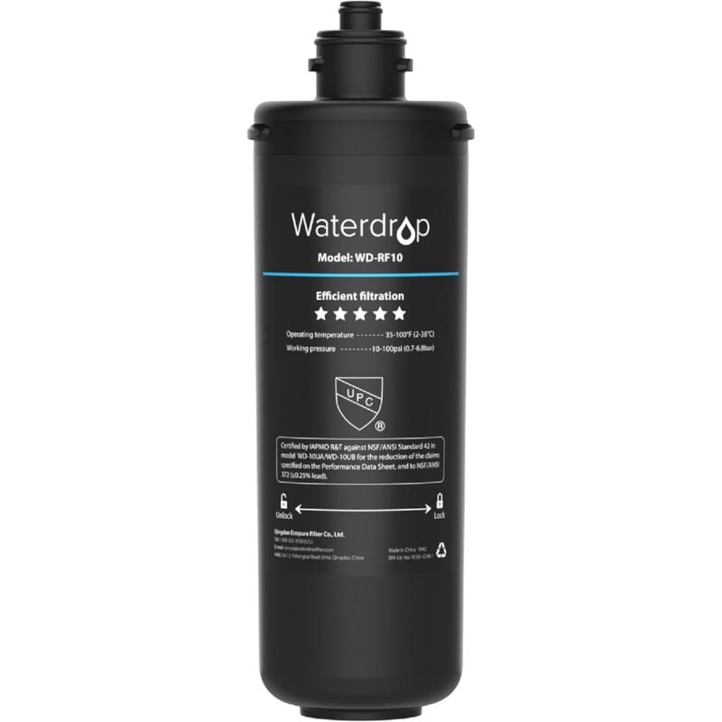 Waterdrop - WD-RF10 Filtre à Eau, nsf/ansi 42 Certifié 42, 30000 Litres, Remplacement pour Goutte d'Eau sous le Système de Filtration d'eau d'évier