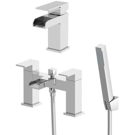 Waterfall Chrome Basin Sink Mono Mixer Bathroom Tap Shower Mixer
