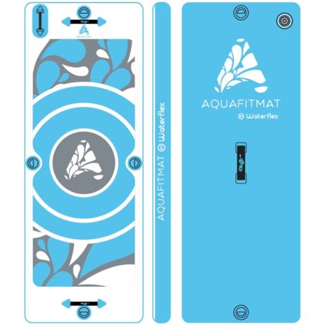 Waterflex WX-AQUAFITMAT - Alfombra flotante Aquafitmat - Para piscinas - Entretenimiento divertido - Azul y blanco - Kit de amarre incluido