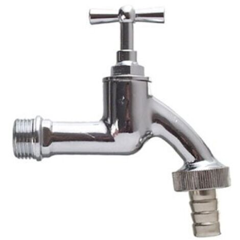 Waterful TEC300601 Rubinetto in Ottone Cromato per Fontanella Giardino 1/2 x 3/4