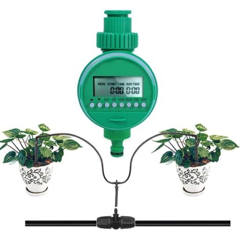 Watering Timer, Garden Automatic Watering, Waterproof LCD Display Watering Controller for Plants, Lawn, Garden, Vegetable Planting