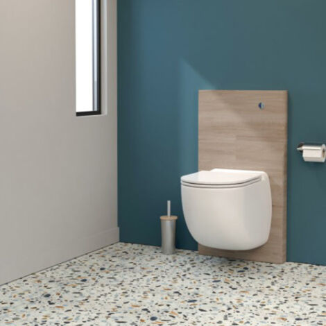 Watermatic – Cuvette suspendue avec broyeur intégré – Dimensions 370x519x430mm – Châssis autoportant – Broyage par râpe – Finition enduit blanc