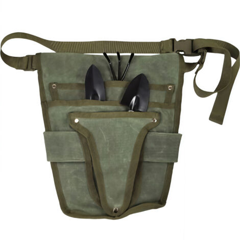 Waterproof and wear-resistant gardening tool waist bag with tool set-Green
