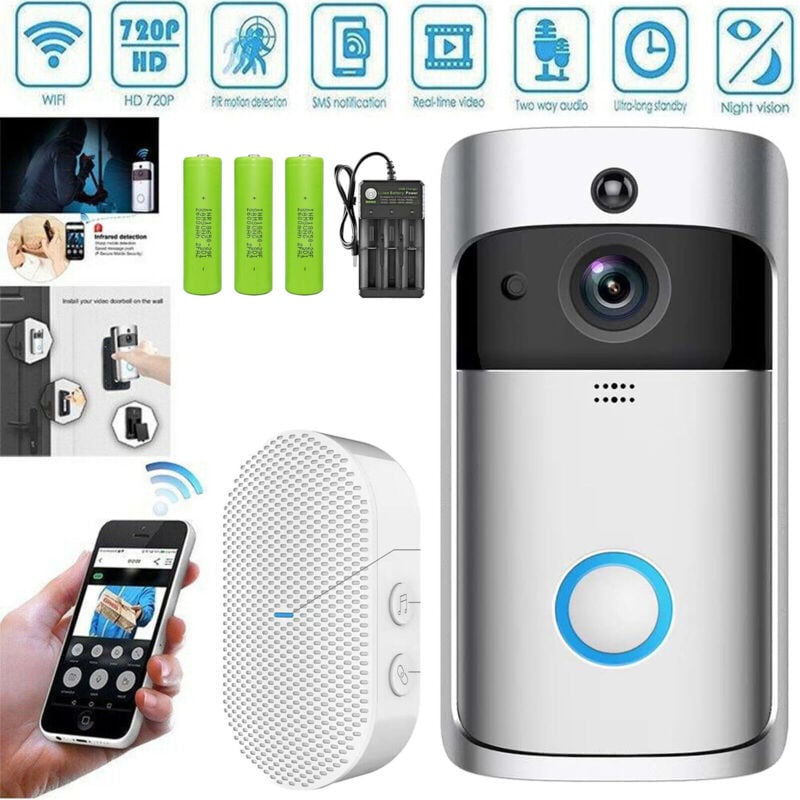 Wireless Doorbell WiFi Camera Security Video Intercom Bell Home Monitor Phone