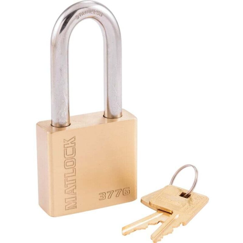 50 x 50mm Shackle W/Proof Brass Padlock - Matlock