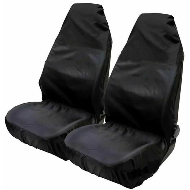 Waterproof covers for universal car seats (pack of 2) 132 x 54cm Black