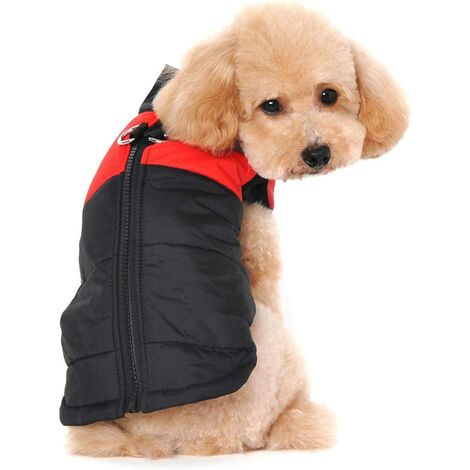 Waterproof Dog Coat Jacket Warm Padded Puffer Pet Dog Puppy Clothes Vest (Red,M)