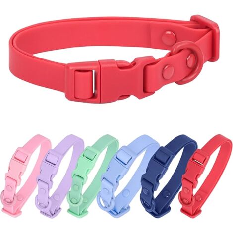 Waterproof Dog Collar Soft Rubber Dog Collar with Safety Buckle Adjustable Pet Collars for Small Medium Large Dogs