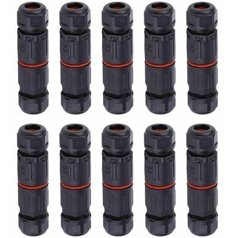 Waterproof Electrical Wire, Outdoor Cable Connector for Waterproof Junction Box, 10PCS IP68 Waterproof Electrical Cable Connector for 3 Pin Connector Outdoor Socket