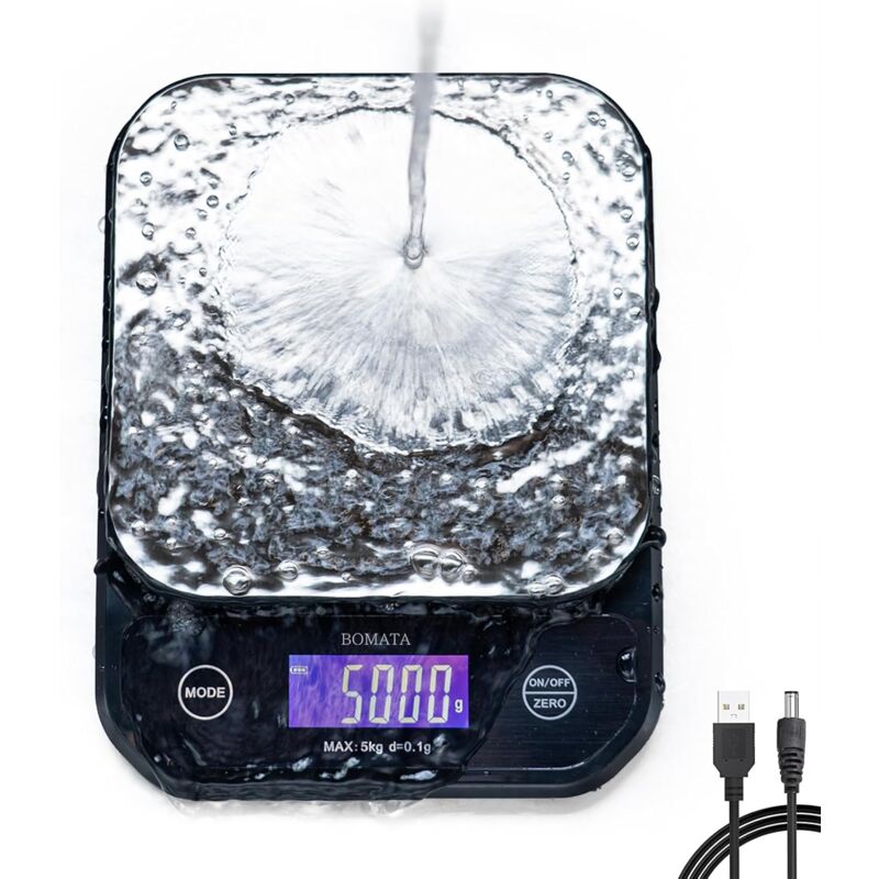 Waterproof Food Scale, 0.1g/0.01oz High Precision, 5kg/11lb, Washable, usb Rechargeable, Stainless Steel Weighing Platform, Digital Kitchen Scale For