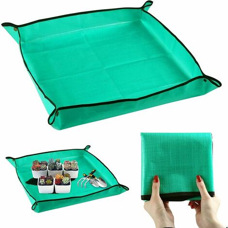 Waterproof Gardening Mat, Plant Changing Mat Foldable Planting Mat Cloth Tarps (68×68 cm, Green)