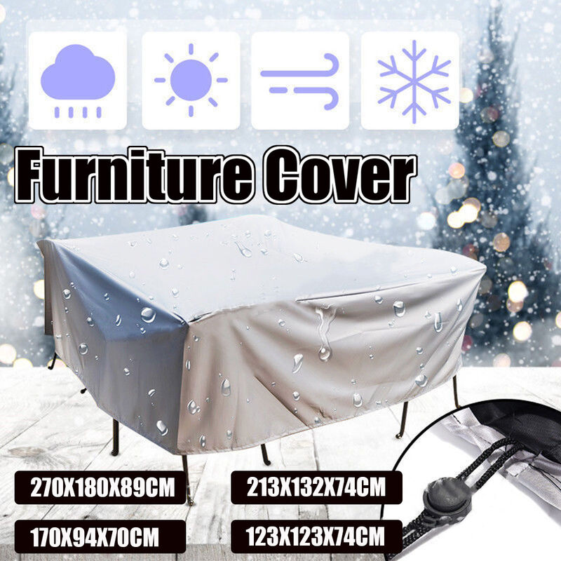 Waterproof Gray Outdoor Garden Tableware Protective Cover (213x132x74CM)