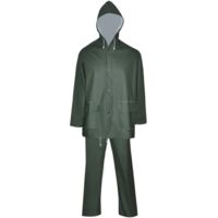 Waterproof Heavy-duty 2-piece Rain Suit with Hood Green XXL