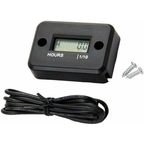 Waterproof LCD Display Digital Hour Meter Gauge Timer for Quad Motorcycle Snowmobile Motocross Pit Bike Lawn Mower Tractor Truck