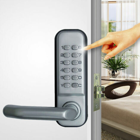 Waterproof mechanical combination lock with a 1 to 11-digit code. Keyless security lock, ideal for wooden office doors.