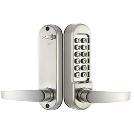Waterproof Mechanical Push Button Simple Latch Lock with Password, No Power Supply Required (Silver)