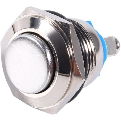 Waterproof Metal Switch, 16mm Start Button ON/OFF Lock Button Momentary Push Button Switch