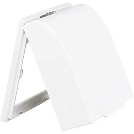 Waterproof Plastic Wall Switch Doorbell Box Flip Cover for Home (White)