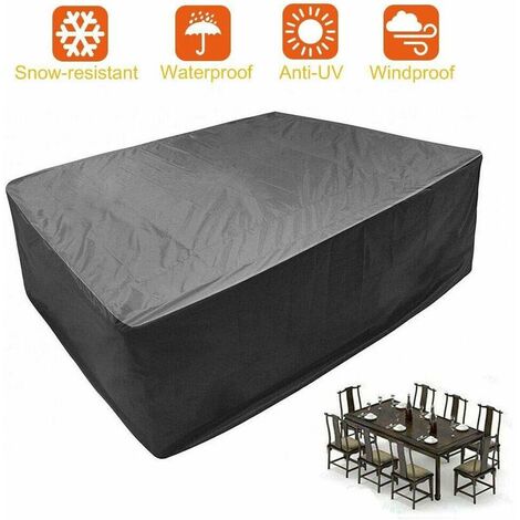 Waterproof Protective Cover for Outdoor Furniture, Outdoor Furniture Cover 242  162  100cm Tarp Compatible with Large Oval or Rectangular Table with Chairs