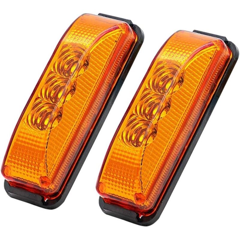 Tinor - Waterproof Side Marker Light, 2pcs led Side Marker Light Indicator 24V, Auto Side Marker Lights for Van Truck Caravan Car Bus(Yellow)