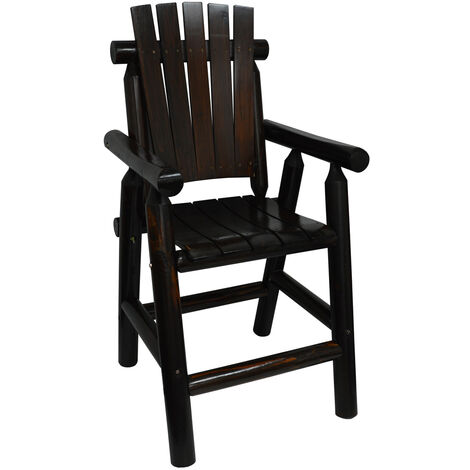 main image of "WATSONS - Large Bar Chair Outdoor Wooden - Burntwood"