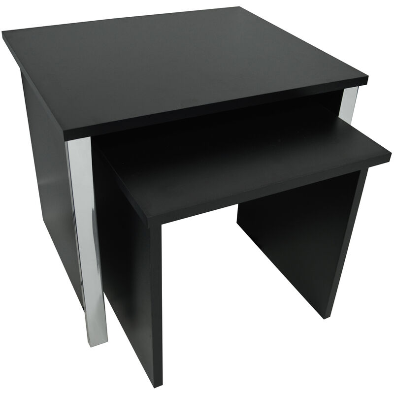 Modern Nest of Two Tables - Black / Chrome - Watsons