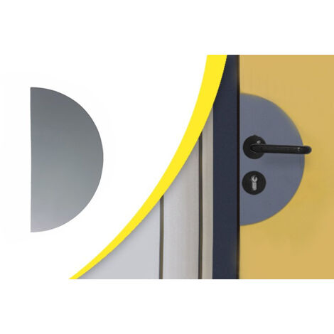 WATTELEZ 150x300 mm Adesivo Clf-S1/M2 Piastra di spinta interna a mezzaluna antibatterica - Nero - 630042N