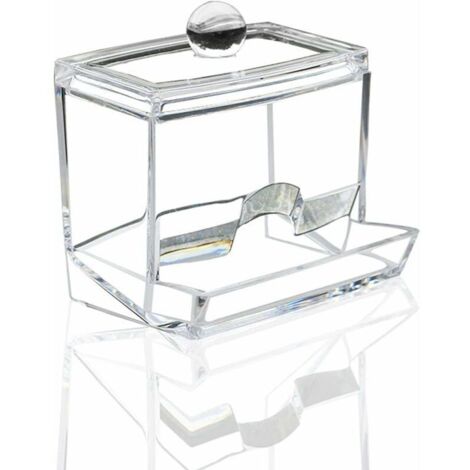 Wattestäbchenspender aus Acryl, Wattestäbchenhalter aus Kunststoff, transparente Wattestäbchenbox, Wattestäbchen-Aufbewahrungsbox, Schmuckkästchen mit Deckel, geeignet für c