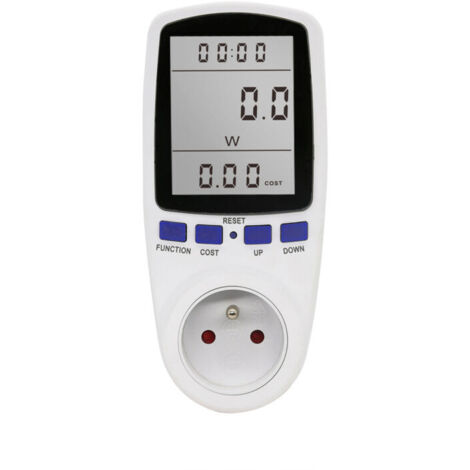 Wattmeter Plug-in, AC 185V 264V Energy Meter, Power Consumption Meter, Electricity Usage Monitor Plug-in with LCD Screen