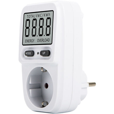 Wattmeter-Steckdosen-Energiezähler, Stromverbrauchsmonitor mit LCD-Bildschirm